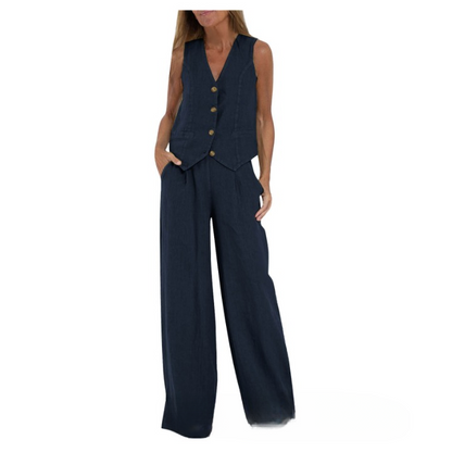 Tara Women's Two Piece Set | Wide-Leg Trousers, Chic Summer Co Ord Set 10
