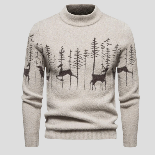 Teddy Men's Christmas Sweater | Cozy Reindeer Design, Relaxed Fit 0
