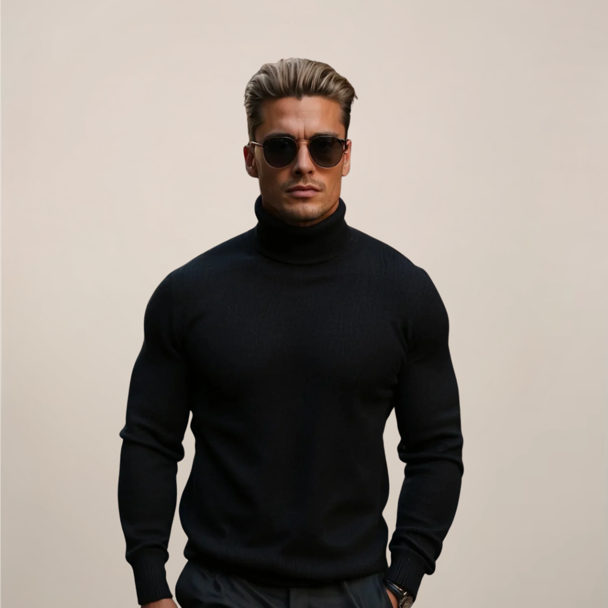 Tim Men's Turtleneck Sweater | Smooth Knit, Modern Fit 1