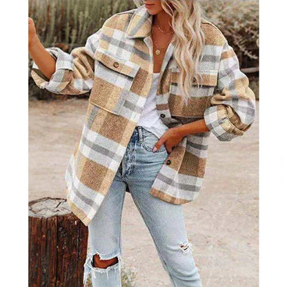 Tina Women's Jacket | Oversized Plaid, Warm Winter Coat 1