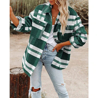 Tina Women's Jacket | Oversized Plaid, Warm Winter Coat 3