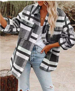 Tina Women's Jacket | Oversized Plaid, Warm Winter Coat 5
