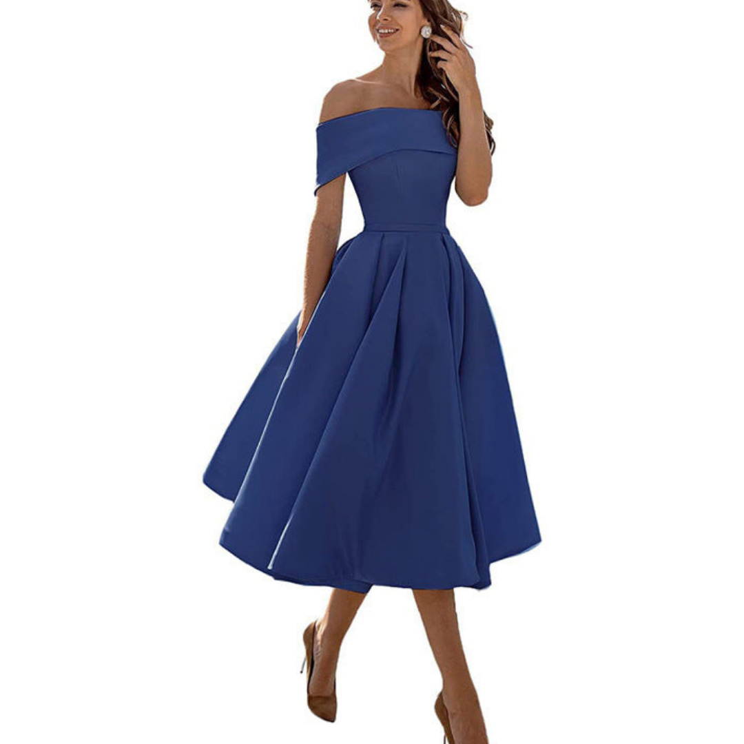 Tina Women's Midi Dress | Off-the-Shoulder, Elegant 6