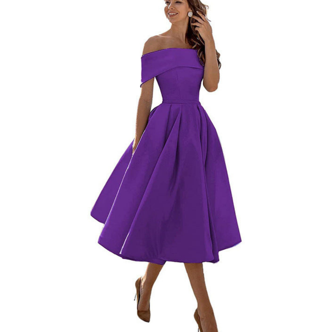 Tina Women's Midi Dress | Off-the-Shoulder, Elegant 8