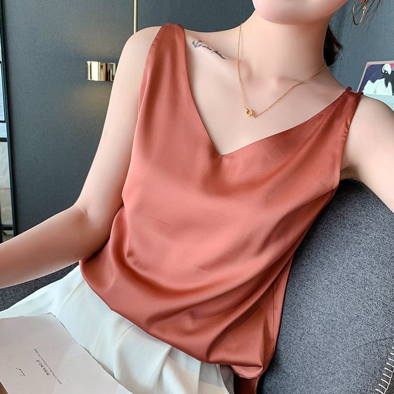 Tina Women's Tank Top | Soft Silk, Elegant Design 3