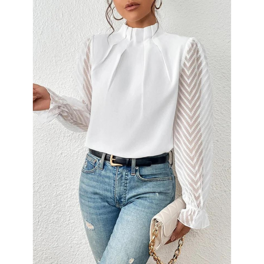 Tina Women's Turtleneck Blouse | Casual Long Sleeve 0
