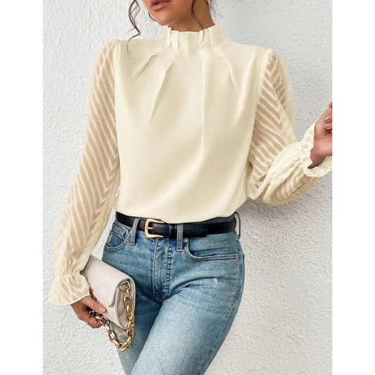 Tina Women's Turtleneck Blouse | Casual Long Sleeve 1