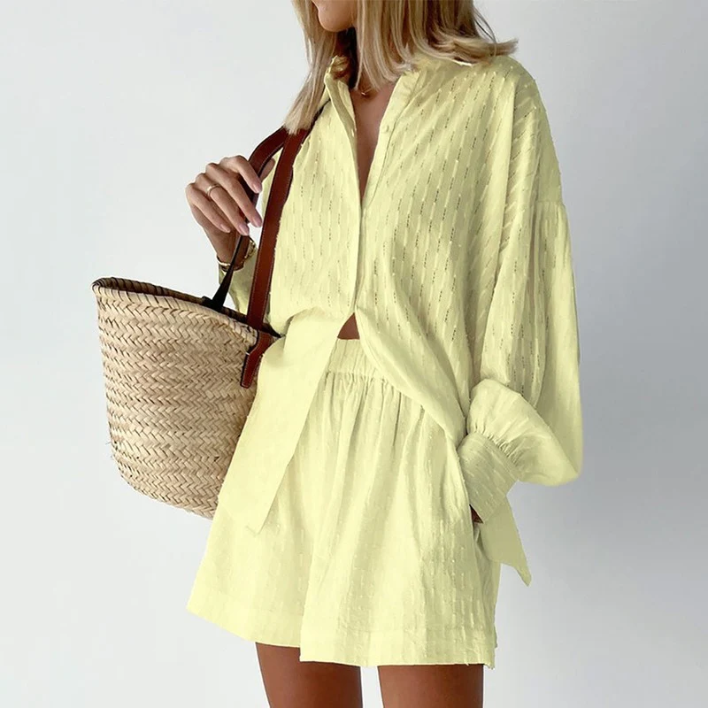 Tina Women's Two Piece Set | Button-Down Top & Casual Shorts, Summer Ready Co Ord 2