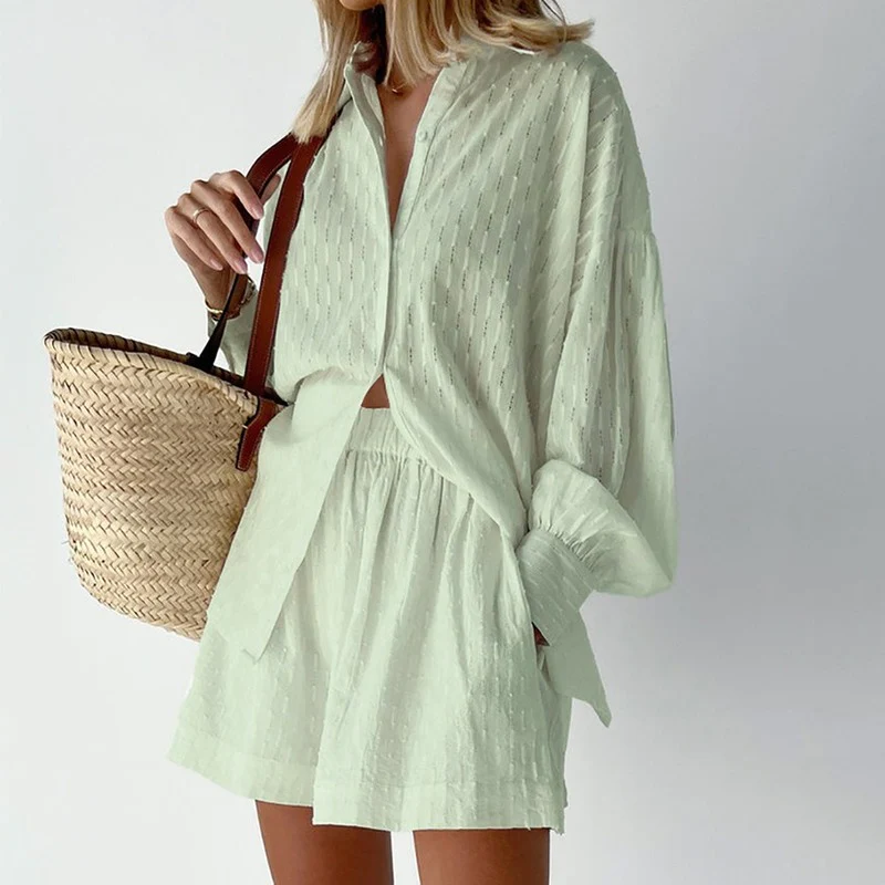 Tina Women's Two Piece Set | Button-Down Top & Casual Shorts, Summer Ready Co Ord 4