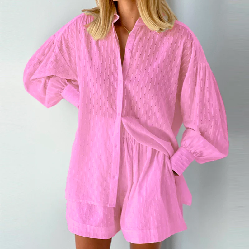 Tina Women's Two Piece Set | Button-Down Top & Casual Shorts, Summer Ready Co Ord 6