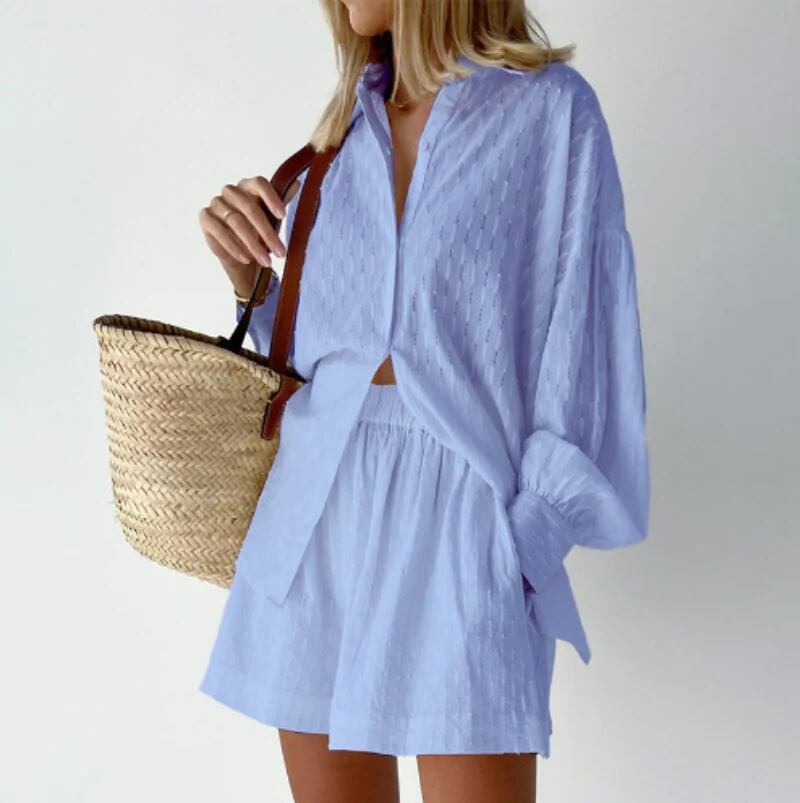 Tina Women's Two Piece Set | Button-Down Top & Casual Shorts, Summer Ready Co Ord 7