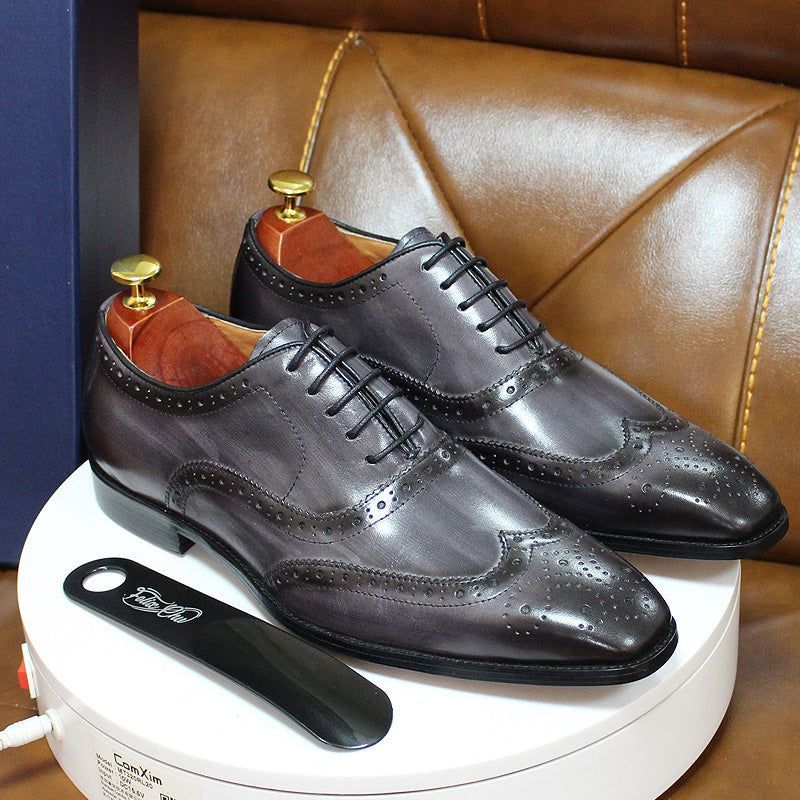 Valen Men's Oxford Shoes | Handcrafted Leather, Wingtip Brogue 0