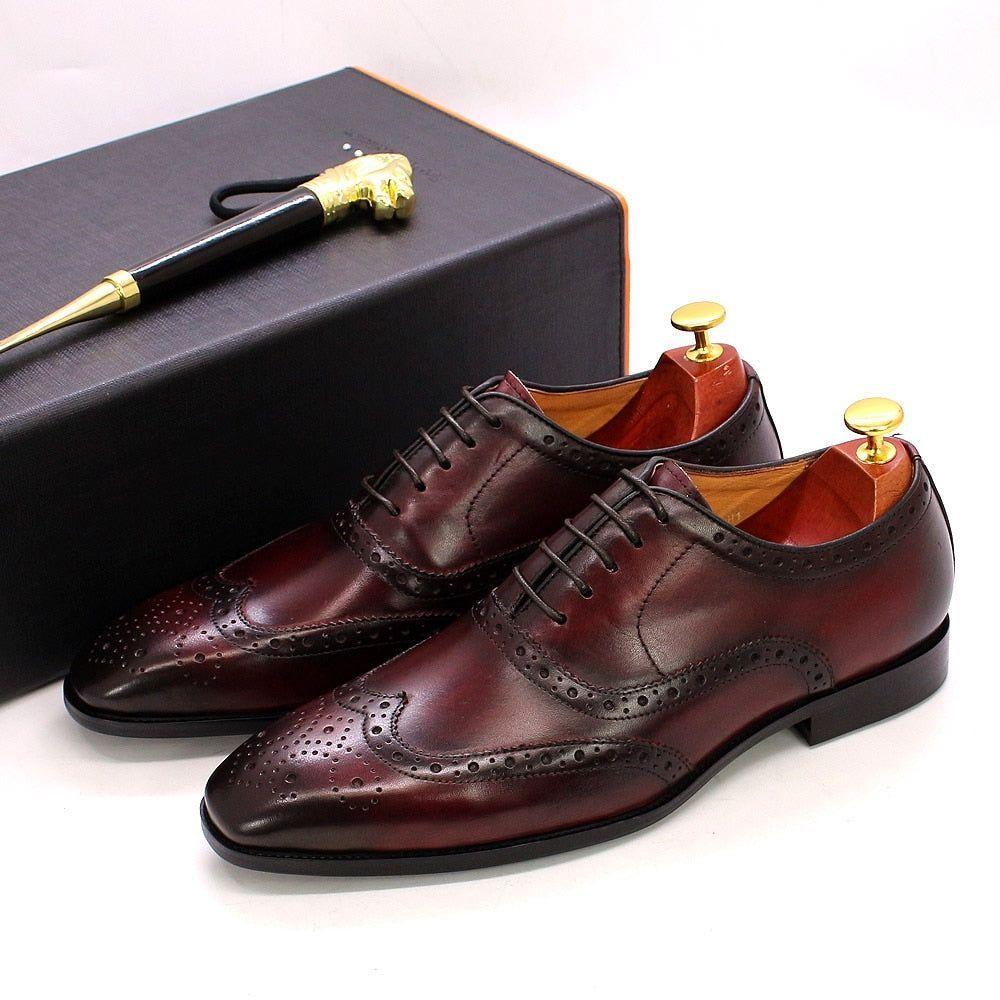 Valen Men's Oxford Shoes | Handcrafted Leather, Wingtip Brogue 1