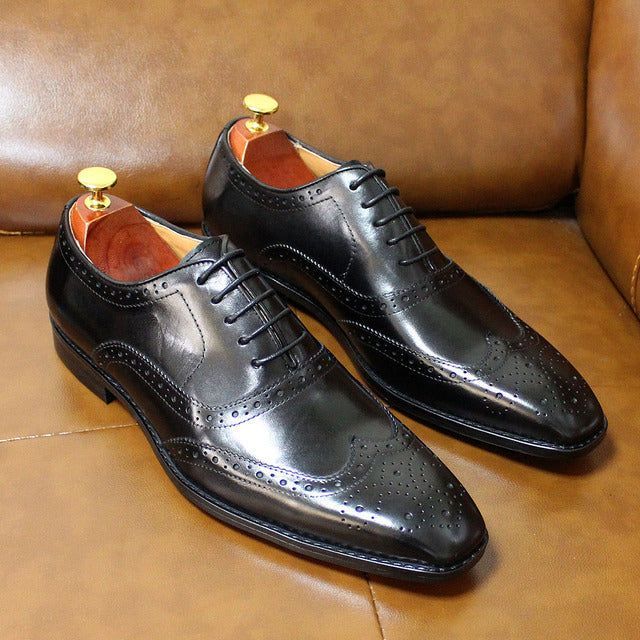 Valen Men's Oxford Shoes | Handcrafted Leather, Wingtip Brogue 2