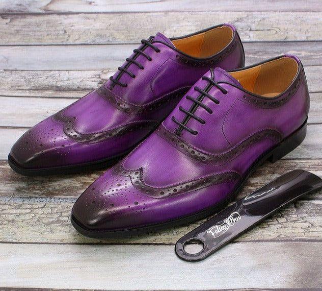 Valen Men's Oxford Shoes | Handcrafted Leather, Wingtip Brogue 3