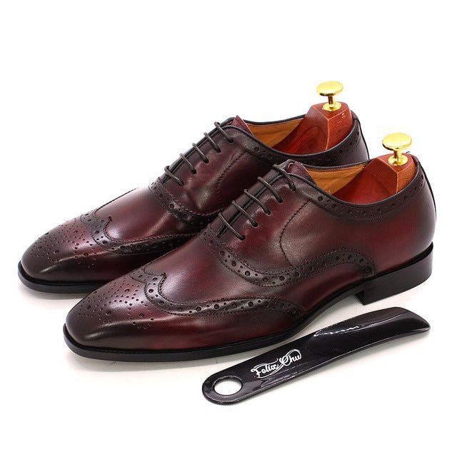 Valen Men's Oxford Shoes | Handcrafted Leather, Wingtip Brogue 4