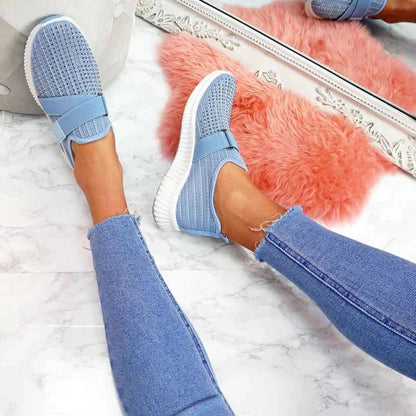 Vela Women's Slip-On Sneakers | Velcro Fastening, Comfort & Style 1