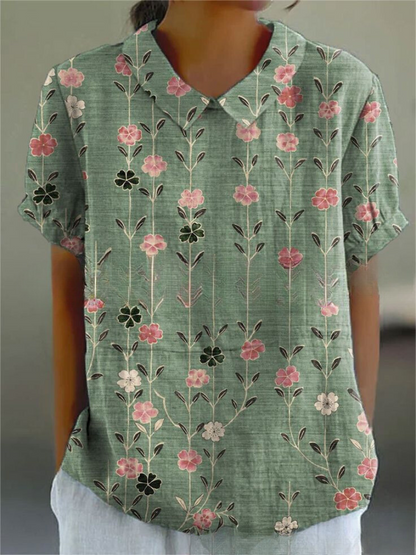 Vera Women's Blouse | Vintage Floral Design, Casual Fit 11