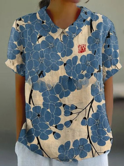 Vera Women's Blouse | Vintage Floral Design, Casual Fit 8