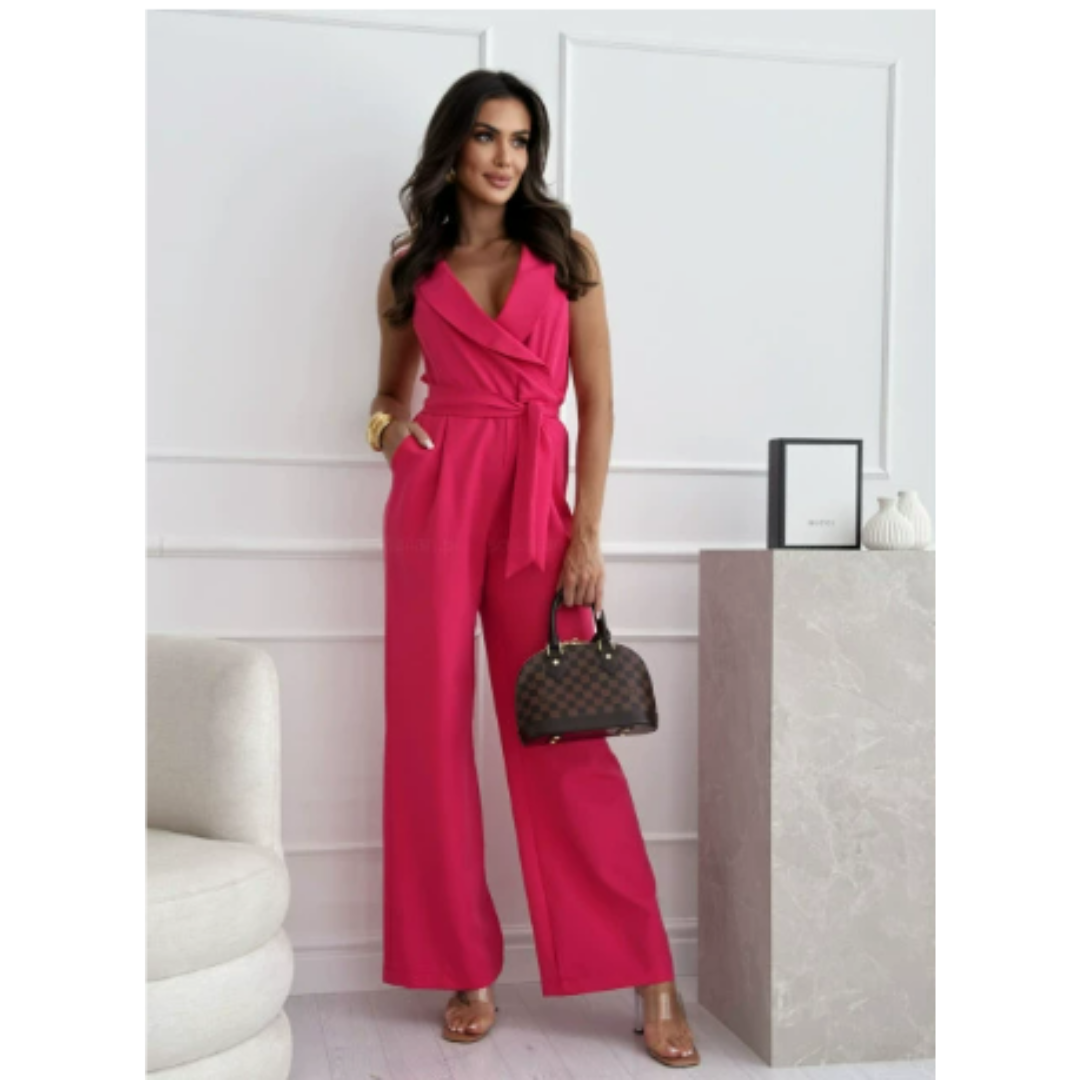 Vera Women's Jumpsuit | Flattering V-Neck, Flowing Wide Leg 1