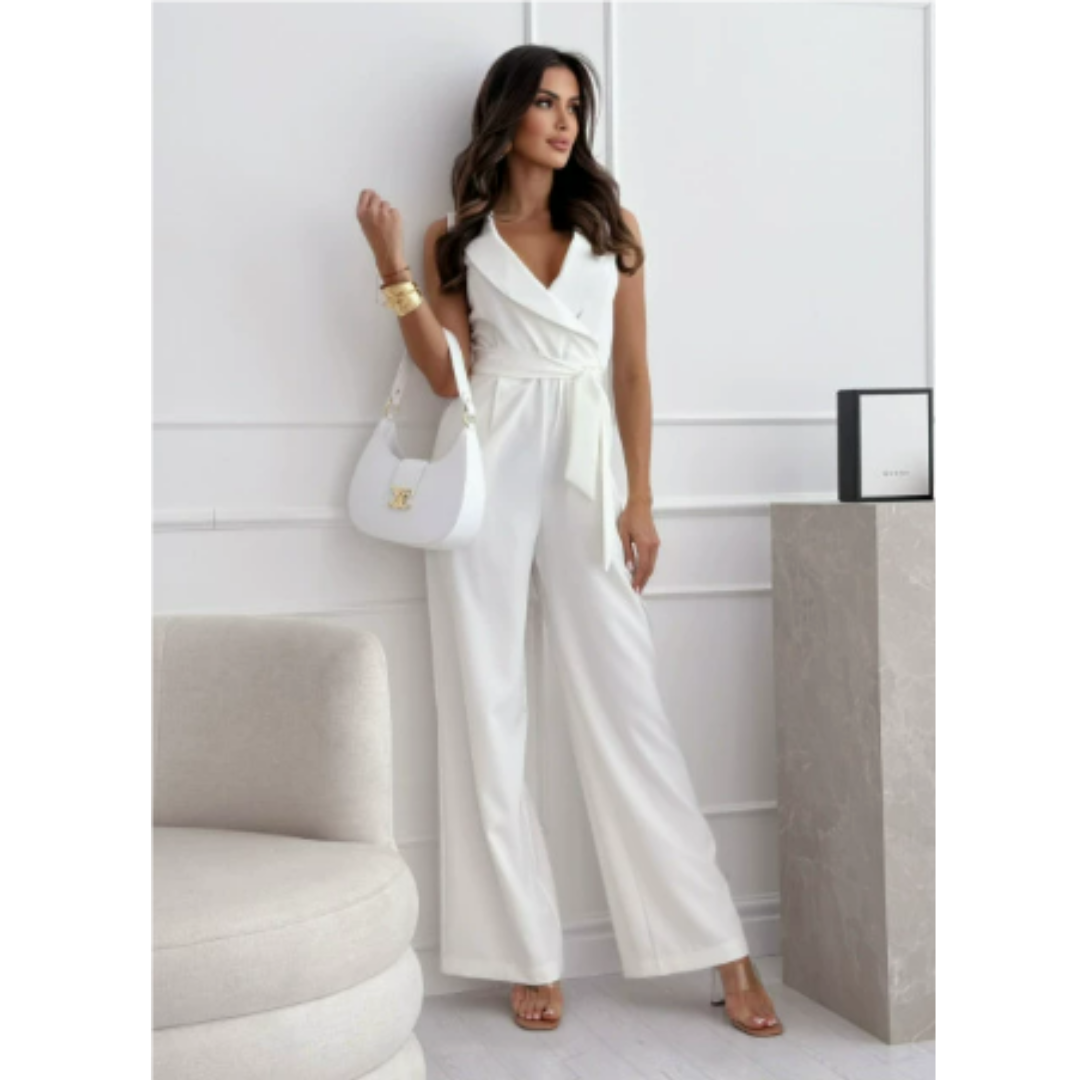 Vera Women's Jumpsuit | Flattering V-Neck, Flowing Wide Leg 3