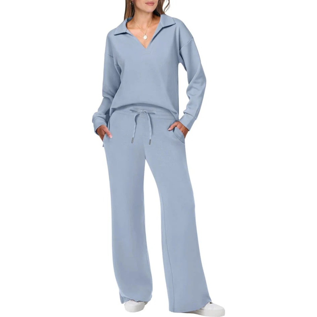 Vera Women's Suit | V-Neck Top & Loose Trousers, Comfortable Fit 0
