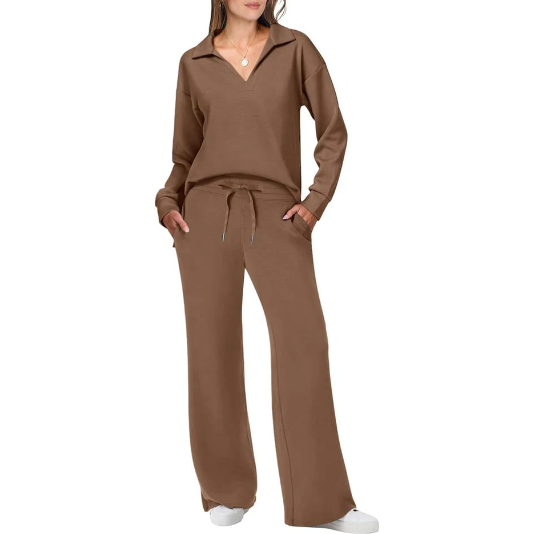 Vera Women's Suit | V-Neck Top & Loose Trousers, Comfortable Fit 4