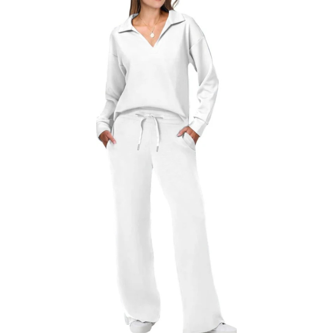 Vera Women's Suit | V-Neck Top & Loose Trousers, Comfortable Fit 6