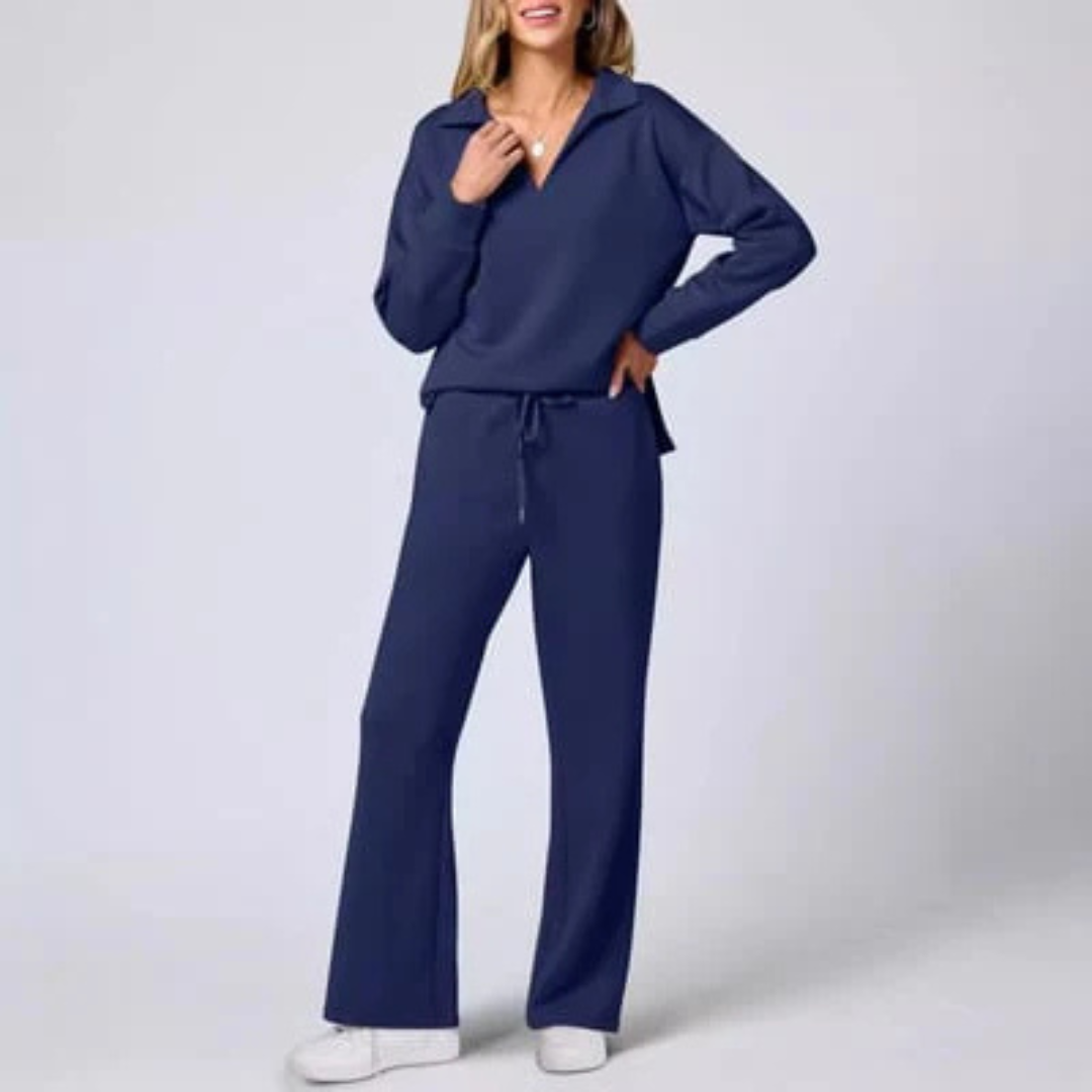Vera Women's Suit | V-Neck Top & Loose Trousers, Comfortable Fit 7