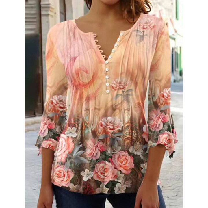 Vera Women's Top | Stylish Print V-Neck Blouse for Going Out 3