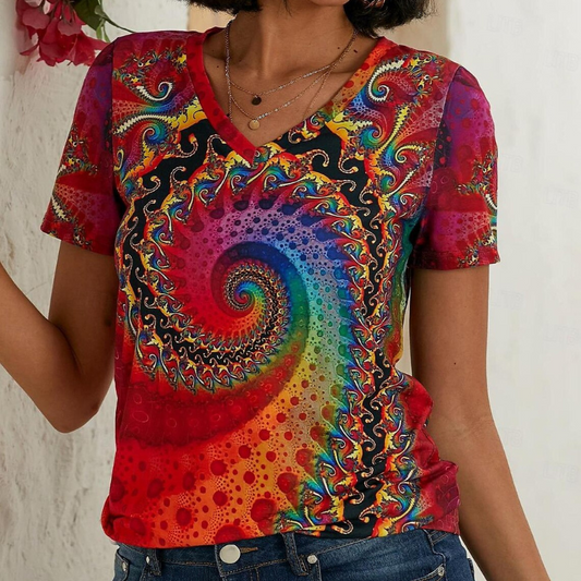 Vera Women's Top | V-Neck, Short Sleeves, Going Out Top 1