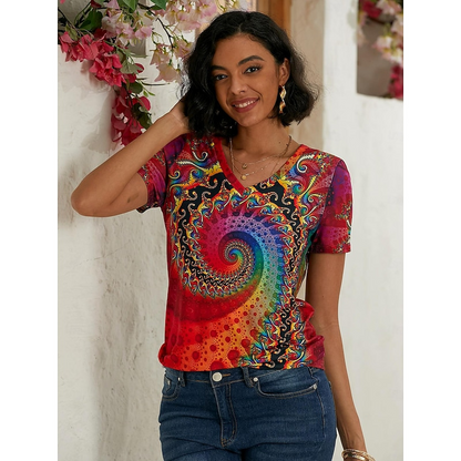 Vera Women's Top | V-Neck, Short Sleeves, Going Out Top 3