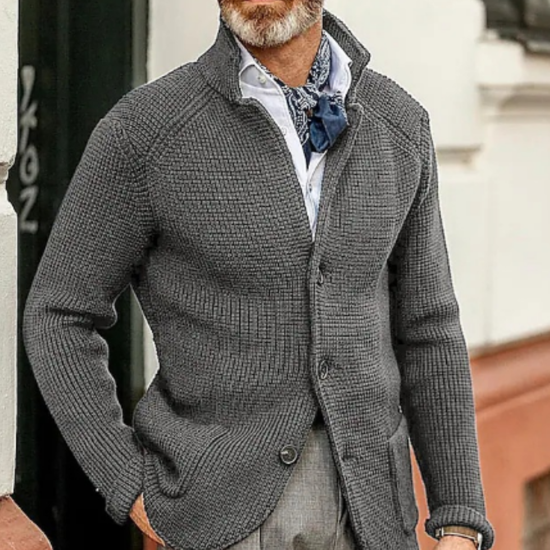 Wade Men's Cardigan | Classic Button Closure, Versatile Style 4