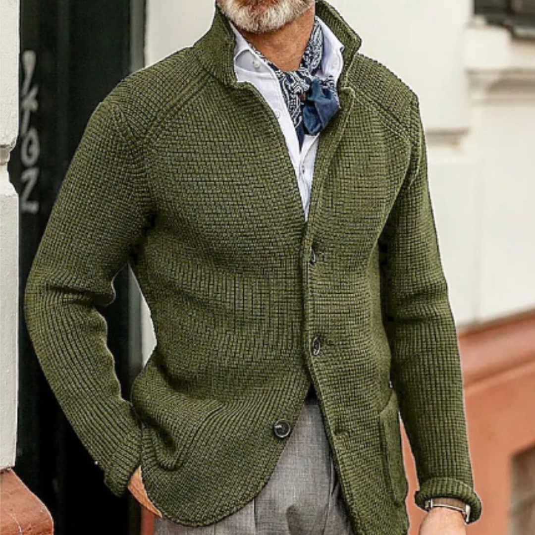Wade Men's Cardigan | Classic Button Closure, Versatile Style 7
