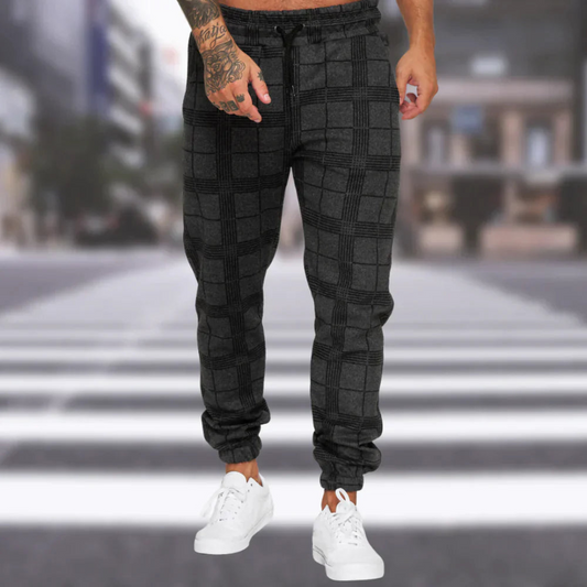 Wade Men's Jogger Pants | Checkered Pattern, Casual Style 0