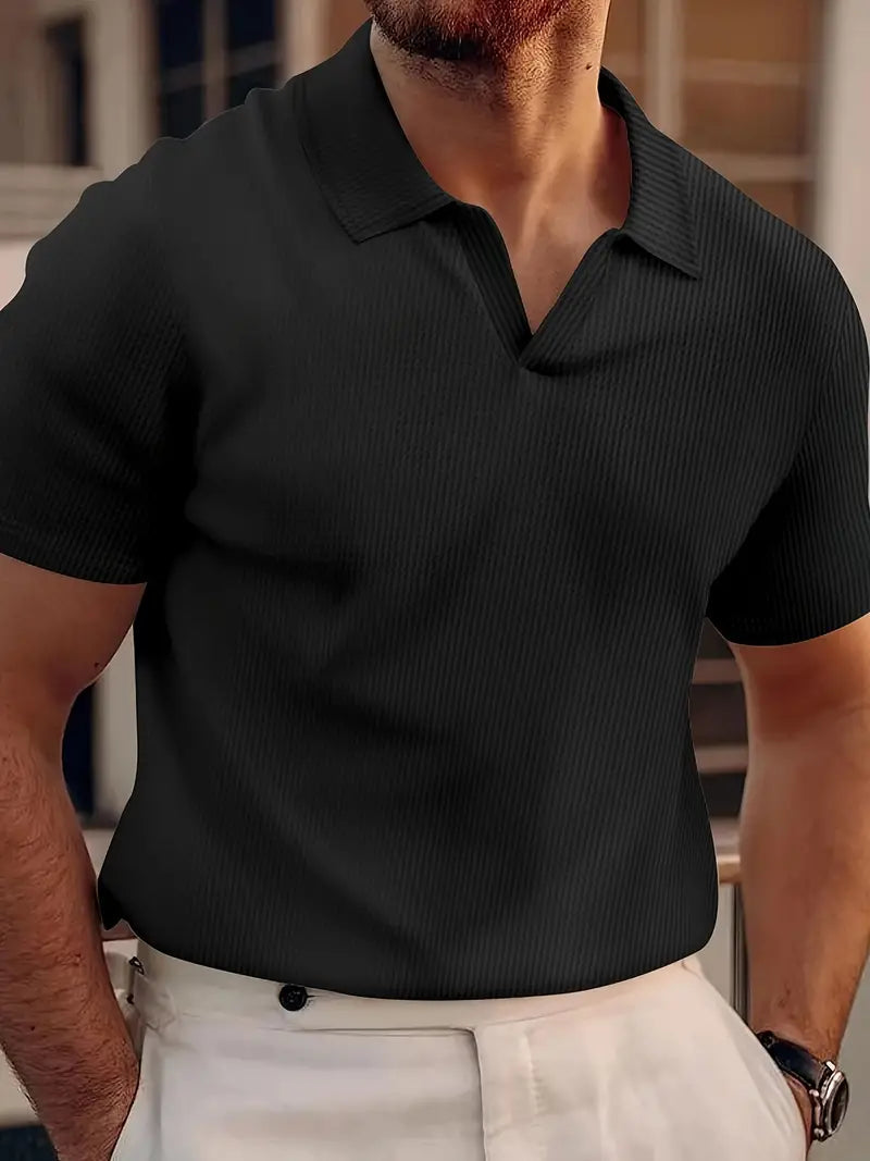 Waffle Men's Polo Shirt | Relaxed Fit, Textured Style 2