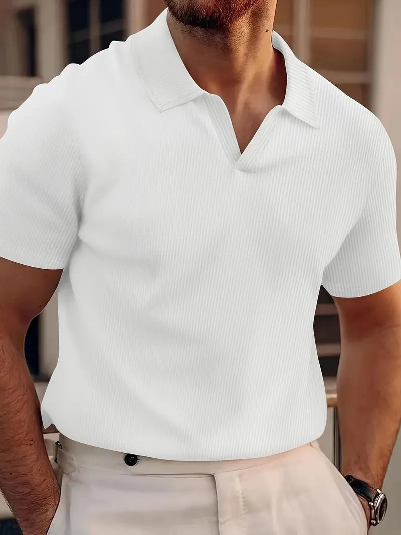 Waffle Men's Polo Shirt | Relaxed Fit, Textured Style 4