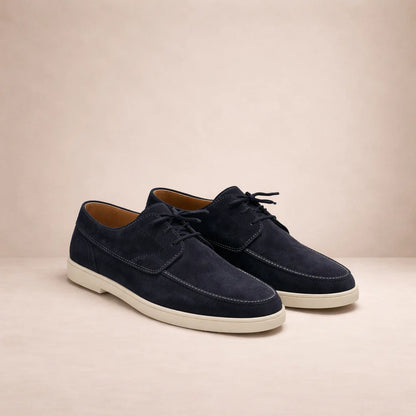 Warren Men's Suede Loafers | Classic Lace-Up Brown Shoes 2