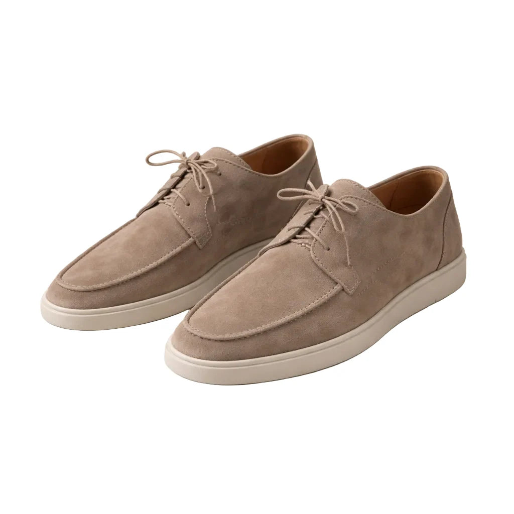 Warren Men's Suede Loafers | Classic Lace-Up Brown Shoes 4