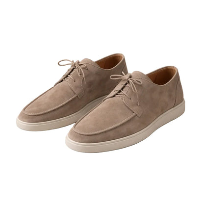 Warren Men's Suede Loafers | Classic Lace-Up Brown Shoes 4
