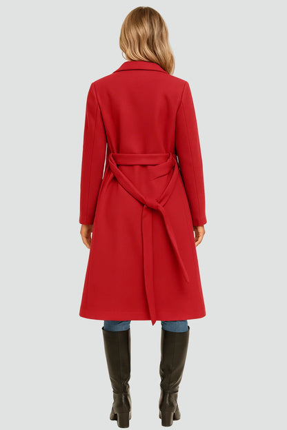 Willa Women's Coat | Lined Fabric, A-Line Double Button 1