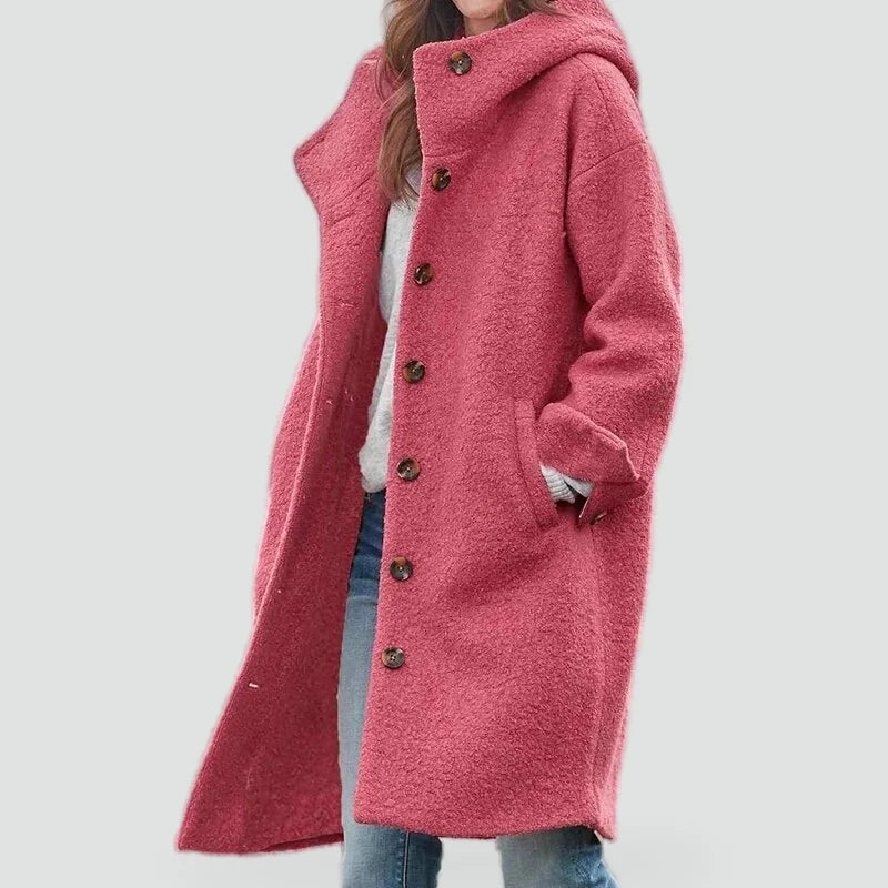 Willa Women's Coat | Wool Blend, Hooded, Loose Fit 1