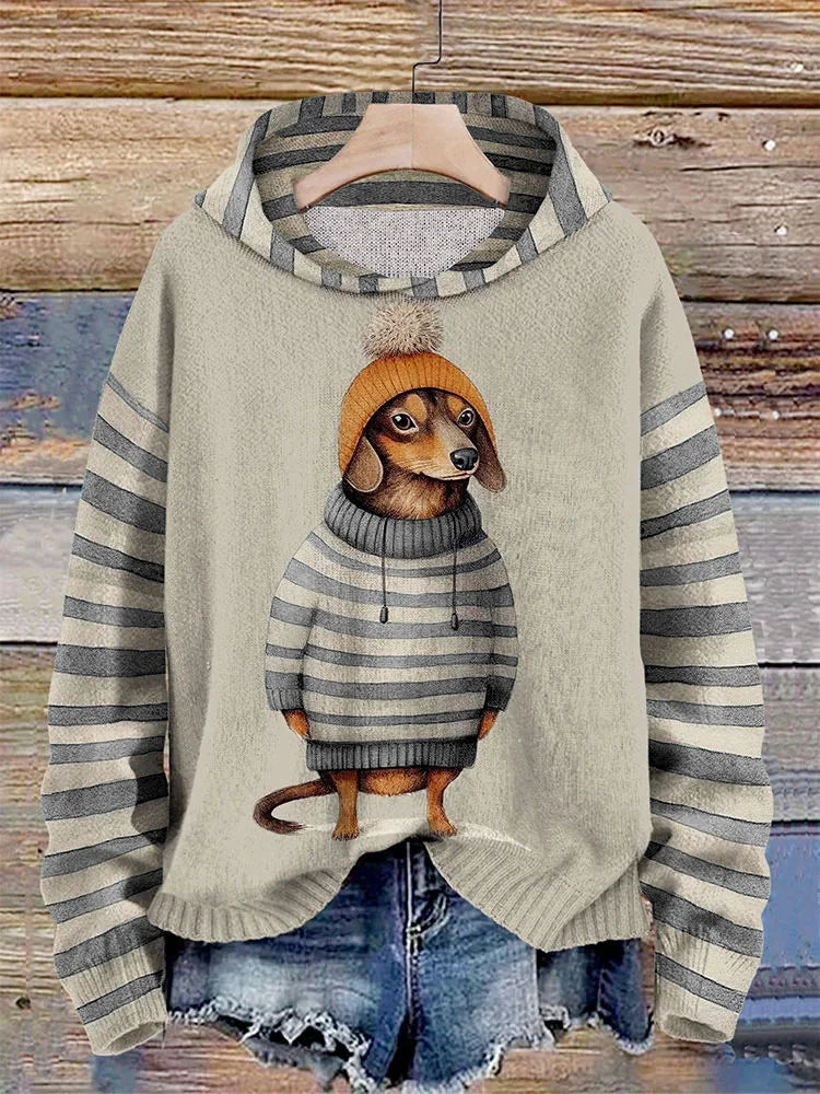 Willa Women's Hoodie | Cozy Dog Print, Casual Style 0