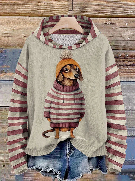 Willa Women's Hoodie | Cozy Dog Print, Casual Style 1