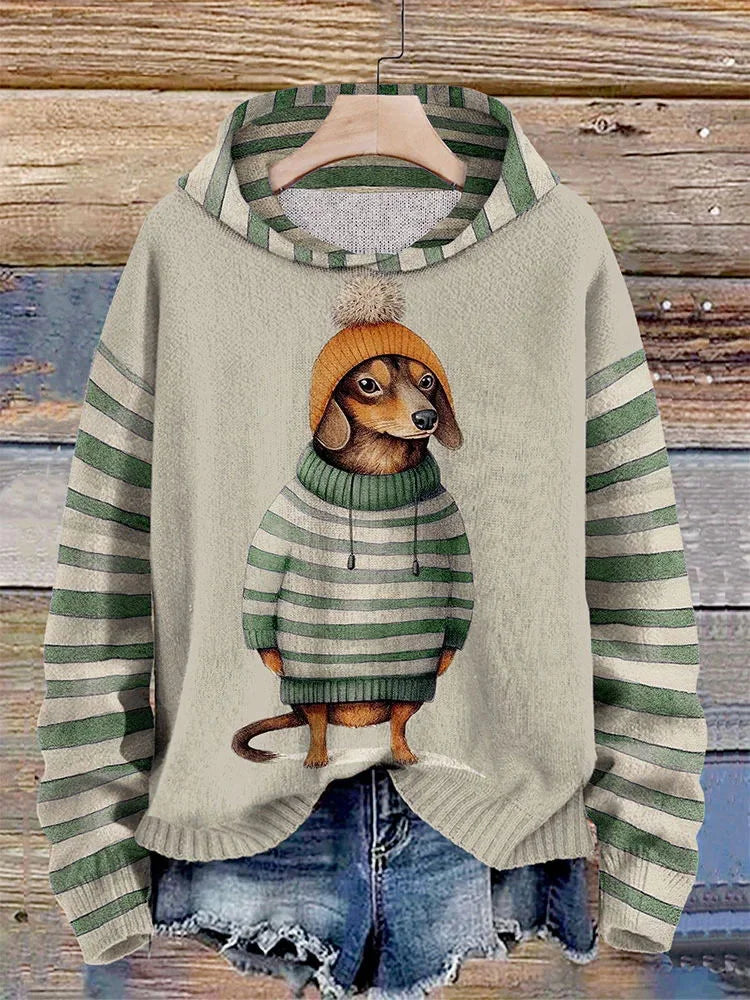 Willa Women's Hoodie | Cozy Dog Print, Casual Style 2