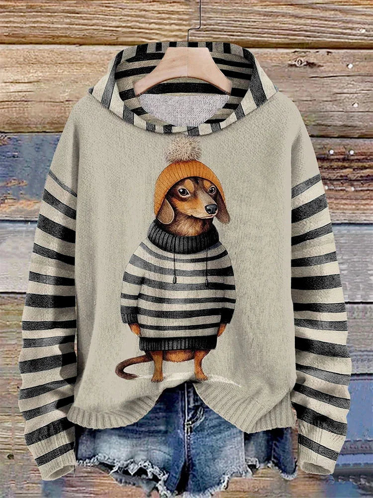 Willa Women's Hoodie | Cozy Dog Print, Casual Style 3