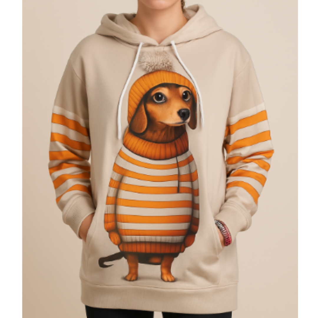 Willa Women's Hoodie | Cozy Dog Print, Casual Style 5