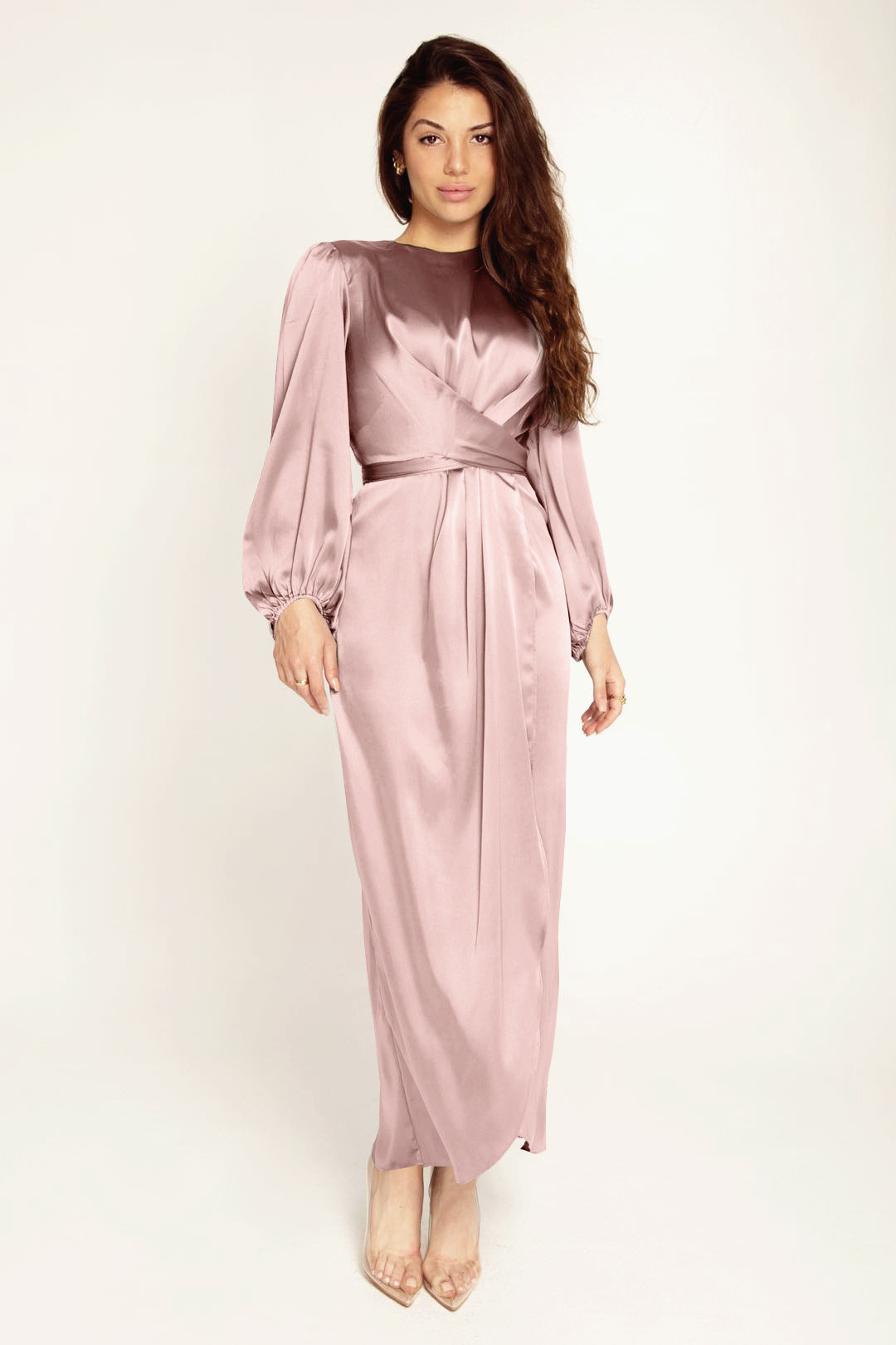 Willa Women's Maxi Dress | Elegant Wrap Design, Long Sleeve 3