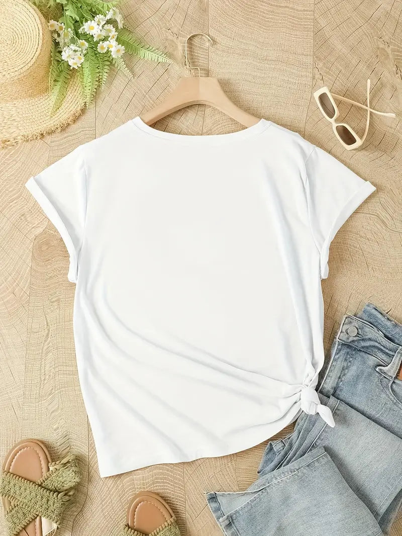Willa Women's T-Shirt | Abstract Floral Print, Casual Graphic Tee 2