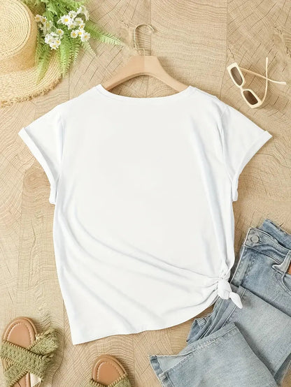 Willa Women's T-Shirt | Abstract Floral Print, Casual Graphic Tee 2